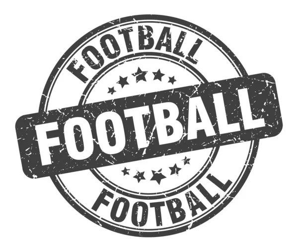 Pieczątka piłki nożnej. piłki nożnej okrągły grunge znak. Piłki nożnej — Wektor stockowy