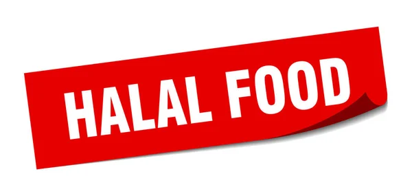 Halal food sticker. halal food square isolated sign. halal food — Stock Vector