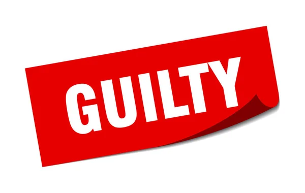 Guilty sticker. guilty square isolated sign. guilty — Stock Vector