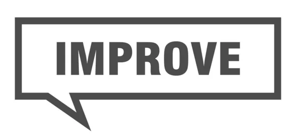 Improve sign. improve square speech bubble. improve — Stock Vector