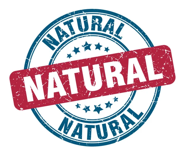 Натуральная марка. натуральный круглый гранж-знак. природный — стоковый вектор