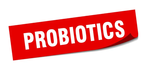 Naklejki probiotyki. Probiotyki kwadratowy znak na białym tle. Probiotyki — Wektor stockowy