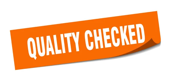 Quality checked sticker. quality checked square isolated sign. quality checked — Stock Vector