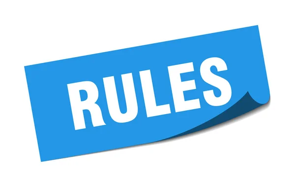 Kurallar etiket. kurallar kare izole işareti. Kural -ları — Stok Vektör
