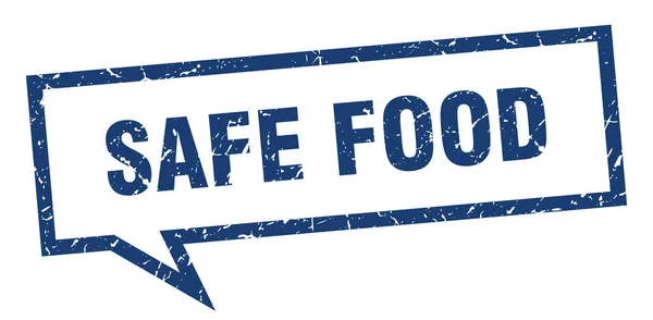 Bezpiecznego znaku spożywczego. bezpiecznej żywności kwadratowych bańki mowy. bezpieczna żywność — Wektor stockowy