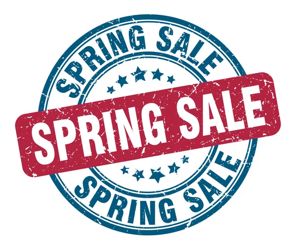 Timbro di vendita primaverile. primavera vendita segno grunge rotondo. vendita primavera — Vettoriale Stock