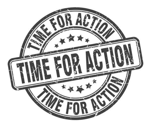 Tijd voor actie stempel. tijd voor actie ronde grunge teken. tijd voor actie — Stockvector