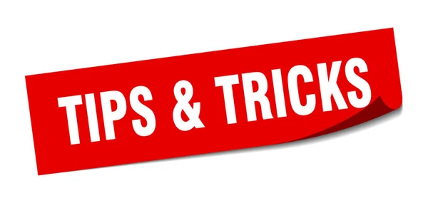 Tips & tricks klistermärke. tips & tricks fyrkantig isolerad skylt. tips & tricks — Stock vektor