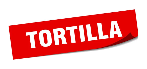 Tortilla-Aufkleber. tortilla quadratisch isoliert Zeichen. Tortilla — Stockvektor