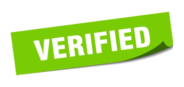 Geverifieerde sticker. geverifieerde vierkant geïsoleerd teken. Geverifieerd — Stockvector