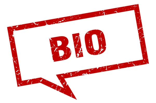 Bio sign. Bio square speech bubble. Bio - Stok Vektor