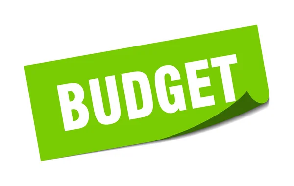 预算贴纸。预算平方隔离标志。预算 — 图库矢量图片