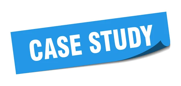 Case studie sticker. Casestudy vierkant geïsoleerd teken. Casestudy — Stockvector