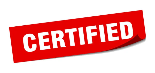 Autocollant certifié. panneau carré isolé certifié. certifié — Image vectorielle