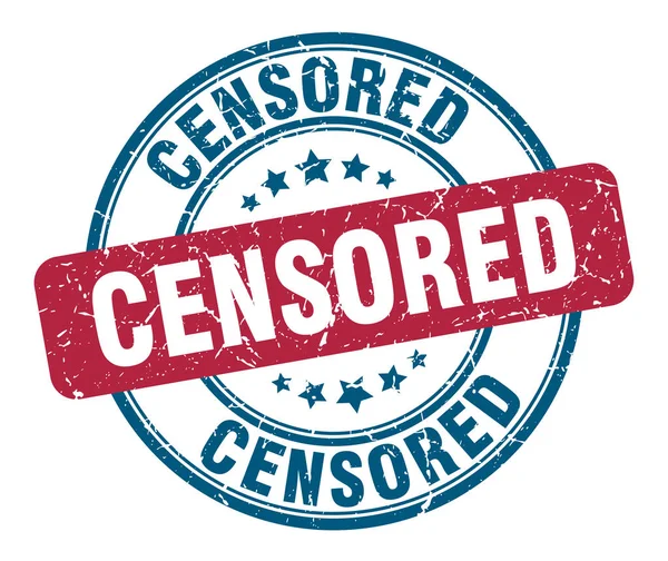 Sello censurado. señal de grunge redonda censurada. censurado — Vector de stock