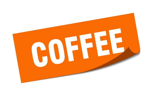 Autocolante de café. café quadrado sinal isolado. café —  Vetores de Stock
