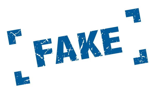 Sello falso. signo de grunge cuadrado falso. falso — Vector de stock