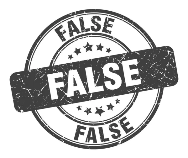 偽のスタンプ。偽の丸いグランジ記号。False — ストックベクタ