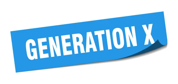 Generációs x matrica. Generation x négyzet izolált jel. x generáció — Stock Vector