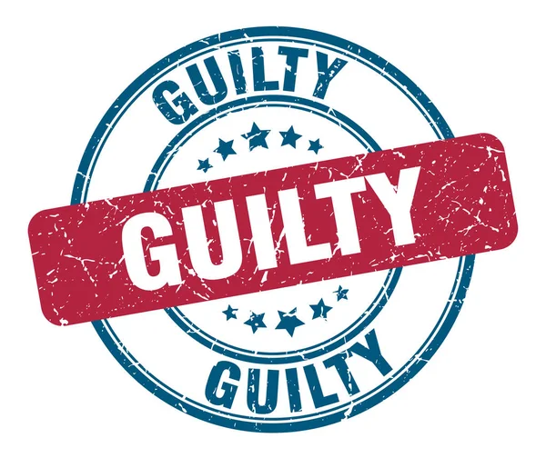 Guilty stamp. guilty round grunge sign. guilty — Stock Vector