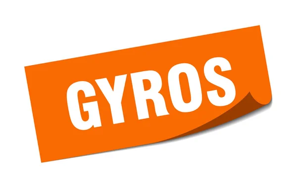 Наклейка Гирос. Вывеска на площади Гирос. gyros — стоковый вектор