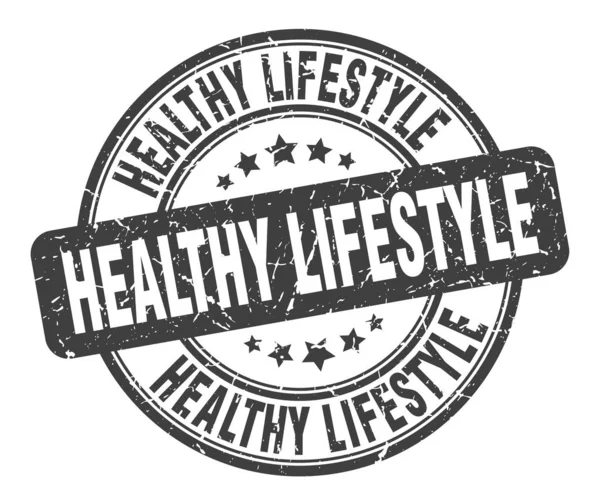 健康的生活方式邮票。健康的生活方式圆的怪人标志。健康的生活方式 — 图库矢量图片