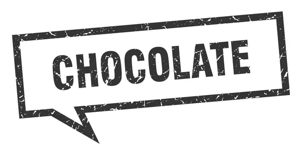 Signo de chocolate. burbuja de discurso cuadrado de chocolate. chocolate — Vector de stock