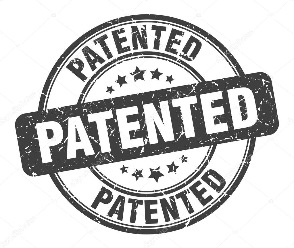 patented stamp. patented round grunge sign. patented