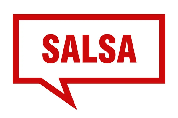 Salsa-Zeichen. Salsa quadratische Sprechblase. salsa — Stockvektor