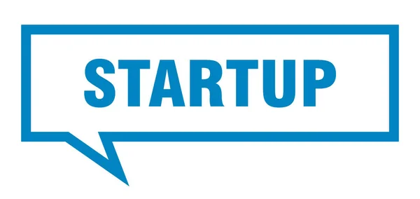 Startsignal. Startup quadratische Sprechblase. Start-up — Stockvektor