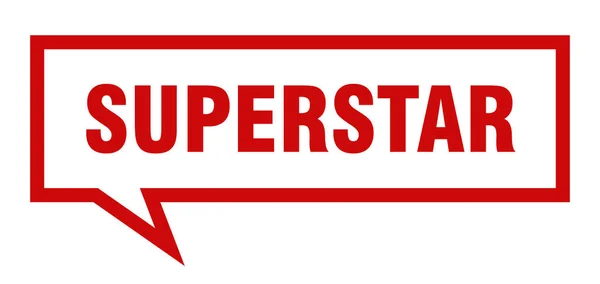 スーパースターのサイン。スーパースターの正方形のスピーチバブル。スーパー スター — ストックベクタ