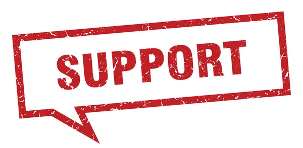 Segno di supporto. supporto quadrato discorso bolla. sostegno — Vettoriale Stock