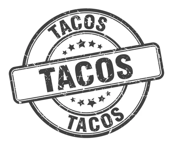 Taco's stempel. taco's ronde grunge teken. Tacos — Stockvector