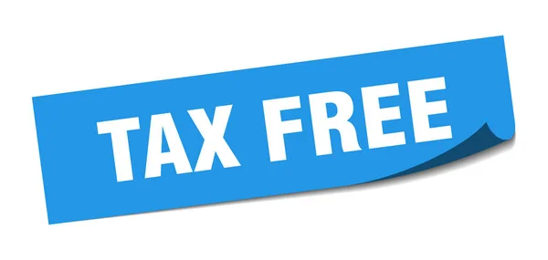 Pegatina libre de impuestos. signo aislado cuadrado libre de impuestos. exentos de impuestos — Vector de stock