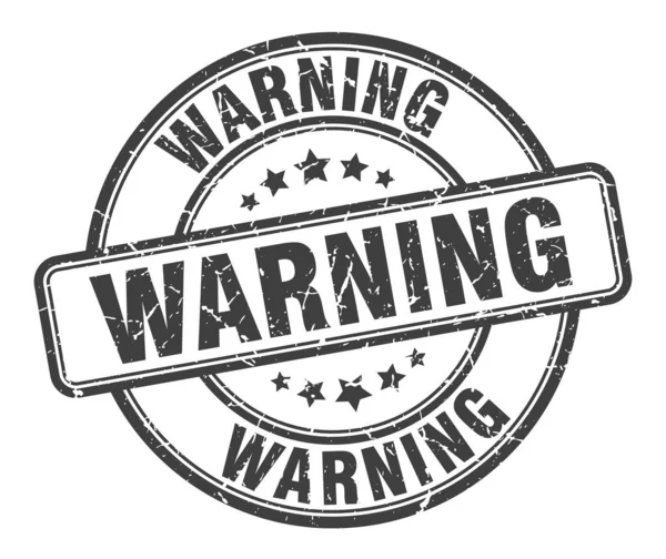 Warnmarke. Warnendes rundes Grunge-Schild. Warnung — Stockvektor