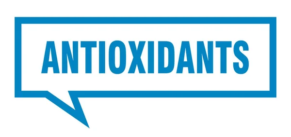 Sinal antioxidantes. antioxidantes bolha de fala quadrada. antioxidantes — Vetor de Stock
