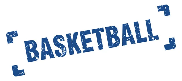 Basketballmarke. Basketball quadratische Grunge-Zeichen. Basketball — Stockvektor