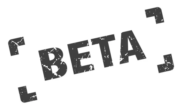 Beta-Briefmarke. Beta Square Grunge Zeichen. Beta — Stockvektor