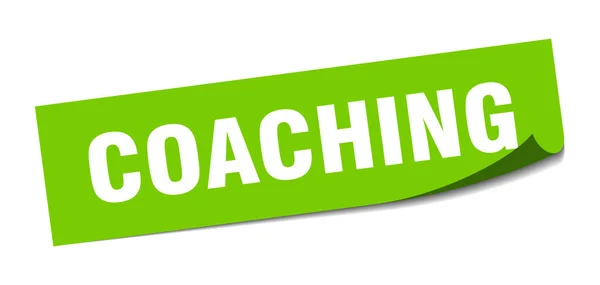 Adesivo per allenare. coaching segno quadrato isolato. coaching — Vettoriale Stock