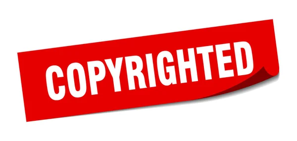 Захищена авторським правом наклейка. захищений авторським правом квадратний ізольований знак. авторським правом — стоковий вектор