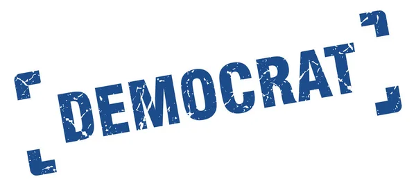 Democraat stempel. democraat Square grunge teken. Democraat — Stockvector