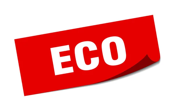 Etiqueta ecológica. eco quadrado sinal isolado. eco — Vetor de Stock