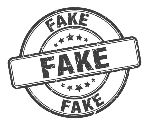 Fake stamp. fake round grunge sign. fake — Stock Vector