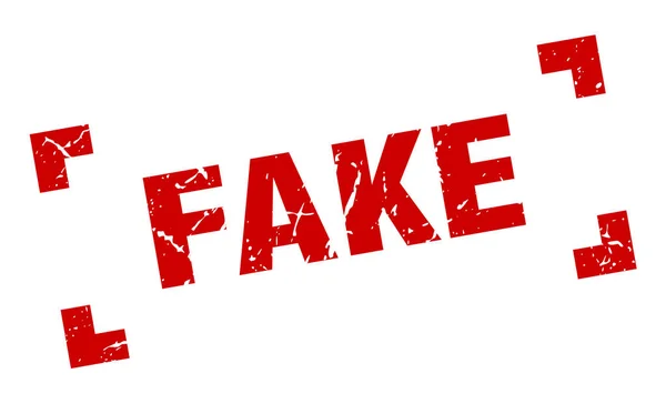 Fake stamp. fake square grunge sign. fake — Stock Vector