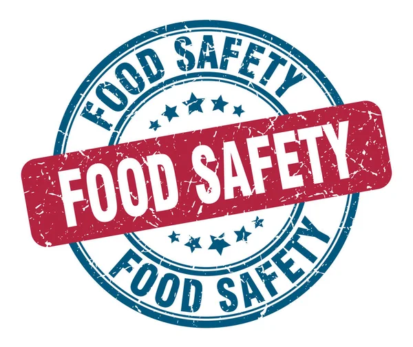 Талон безопасности пищевых продуктов. безопасность пищевых продуктов круглый гранж знак. безопасность продуктов питания — стоковый вектор