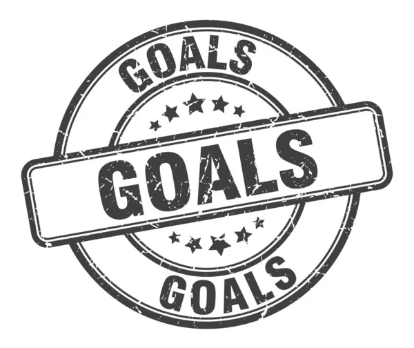 Goals stamp. goals round grunge sign. goals — Stock Vector