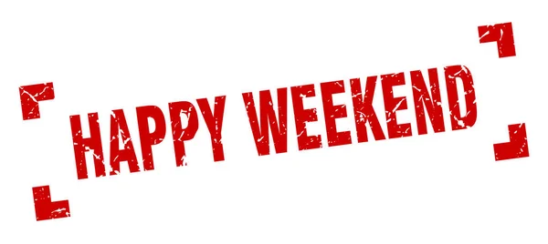 Happy Weekend stämpel. Happy Weekend Square grunge skylt. Happy Weekend — Stock vektor