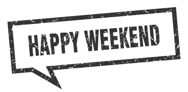 Happy weekend sign. happy weekend square speech bubble. happy weekend — Stock Vector