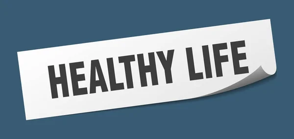 건강한 생활 스티커. 건강한 생활 광장 고립 기호. 건강한 삶 — 스톡 벡터