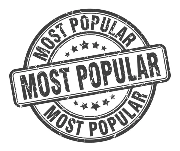 El sello más popular. signo grunge redondo más popular. más popular — Archivo Imágenes Vectoriales